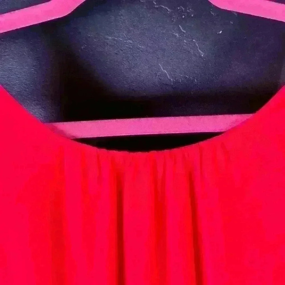 ATHLETA Martinique Neon Coral Easy Shift Dress Size Small Tassel Wrap - Picture 4 of 11